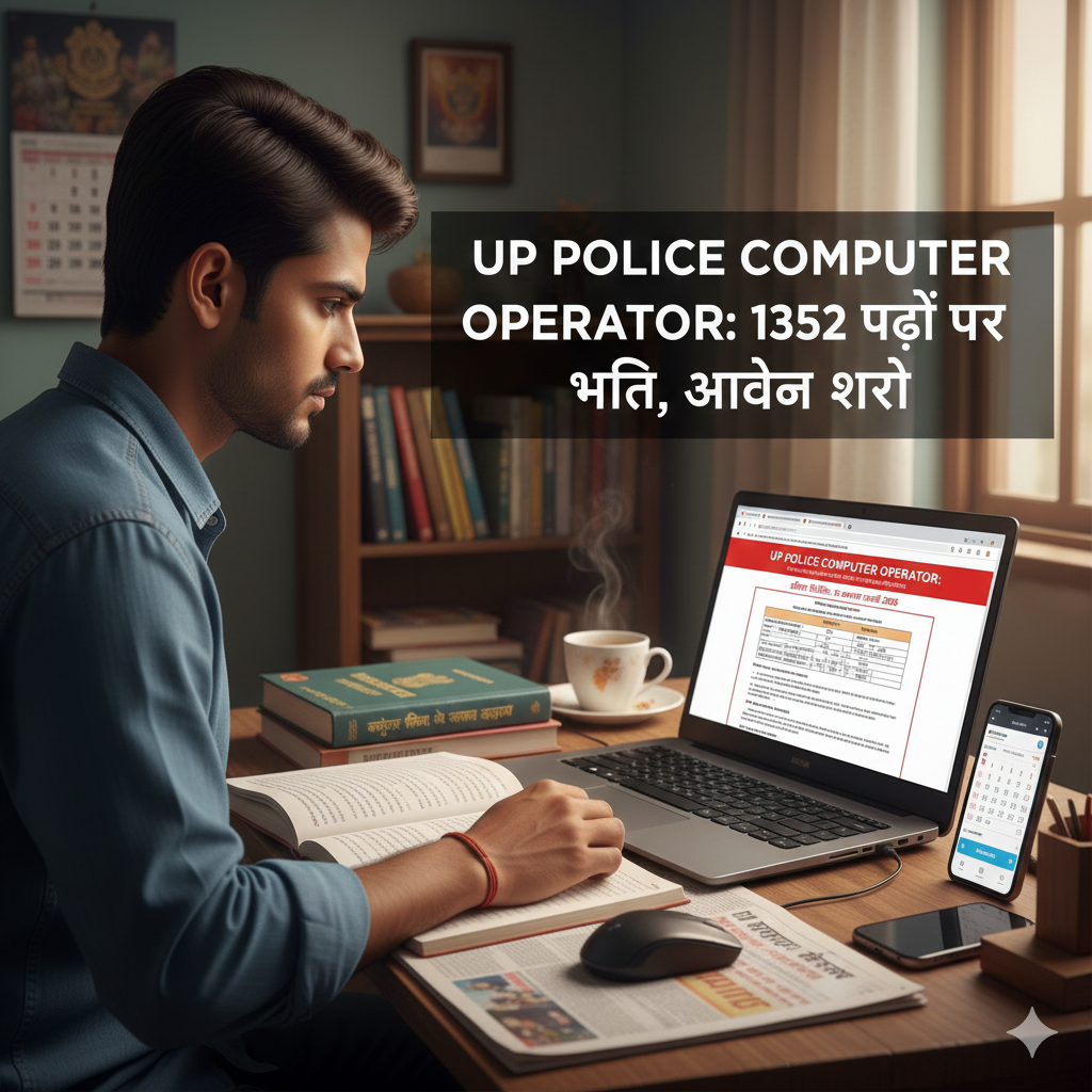 UP Police Computer Operator Recruitment 2026: 1352 पदों पर भर्ती शुरू