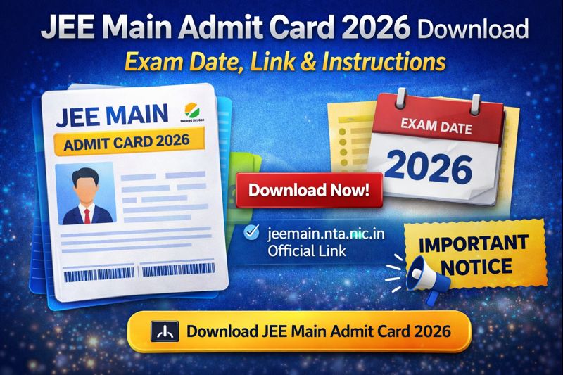 JEE Main Admit Card 2026 Download: Exam Date, Link & Instructions