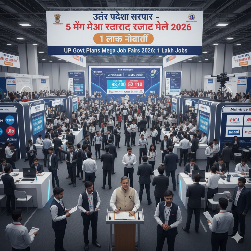 Big News! UP Govt Plans Mega Job Fairs 2026: 1 लाख नौकरियों का मौका