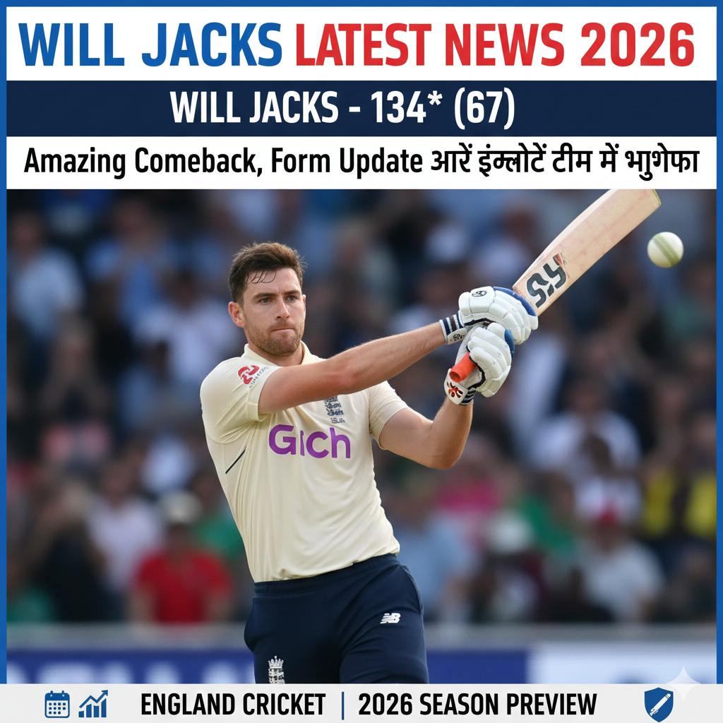Will Jacks Latest News 2026: Amazing Comeback, Form Update और इंग्लैंड टीम में भूमिका