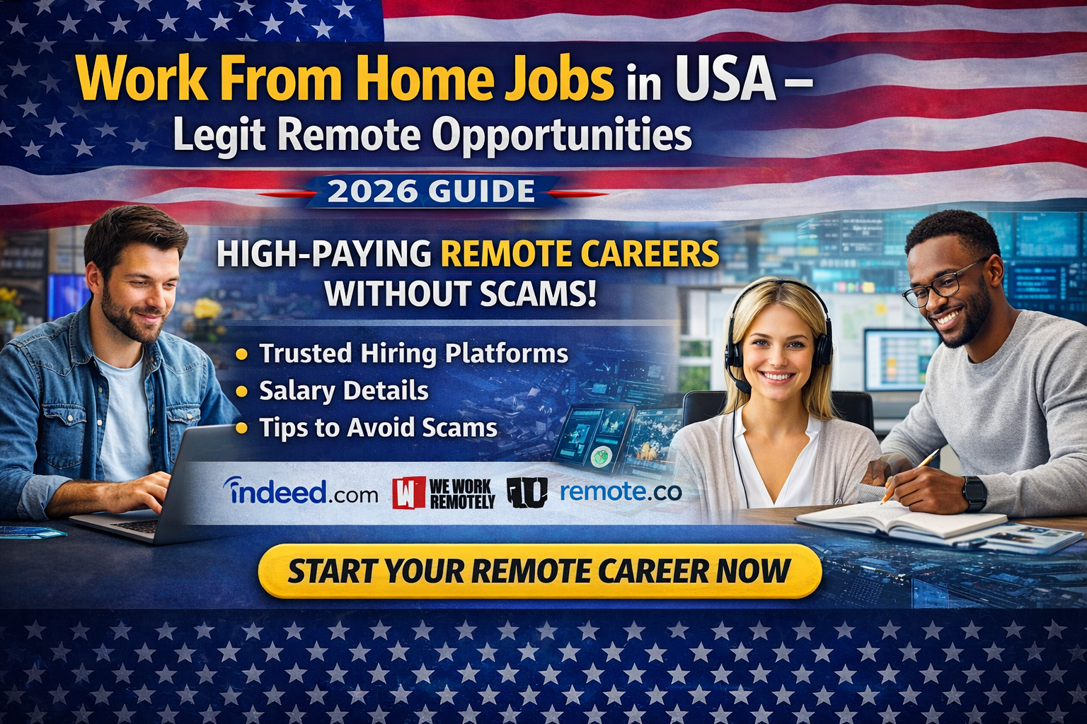 Work From Home Jobs in USA – Legit Remote Opportunities (2026) | High-Paying Remote Careers Hiring Now
